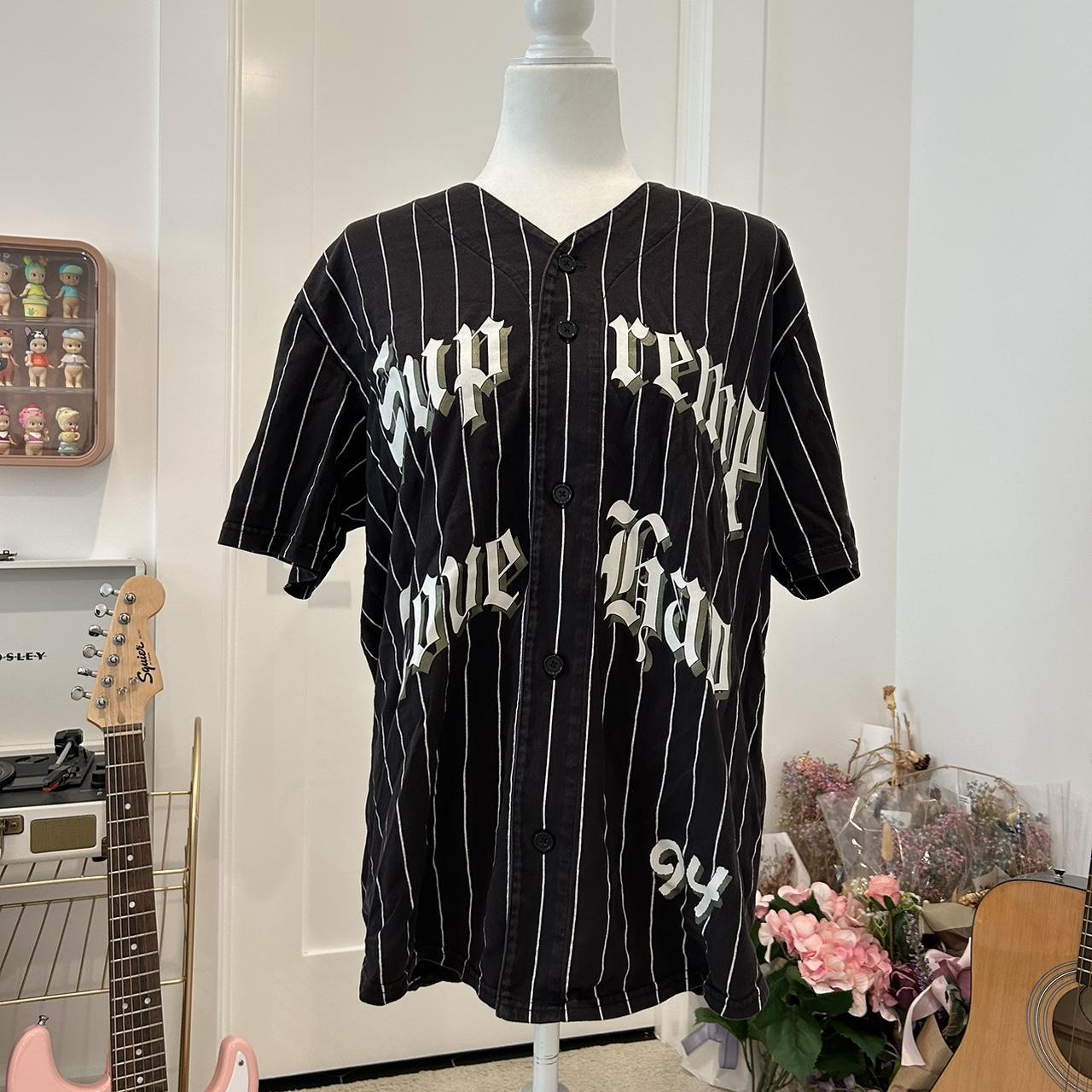 Supreme baseball-jersey - Depop Supreme baseball-jersey - Depop