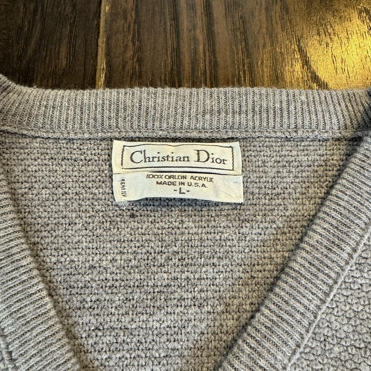 Vintage Christian Dior Grey Sweater Size L Made In... - Depop