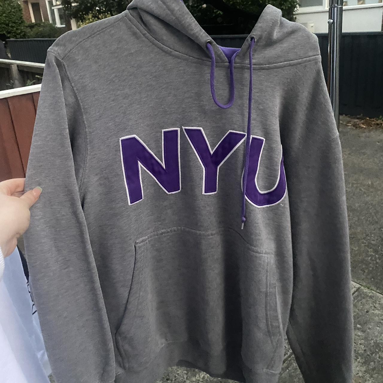 Thick hoodie nyu jumper! Measurements supplied on... - Depop