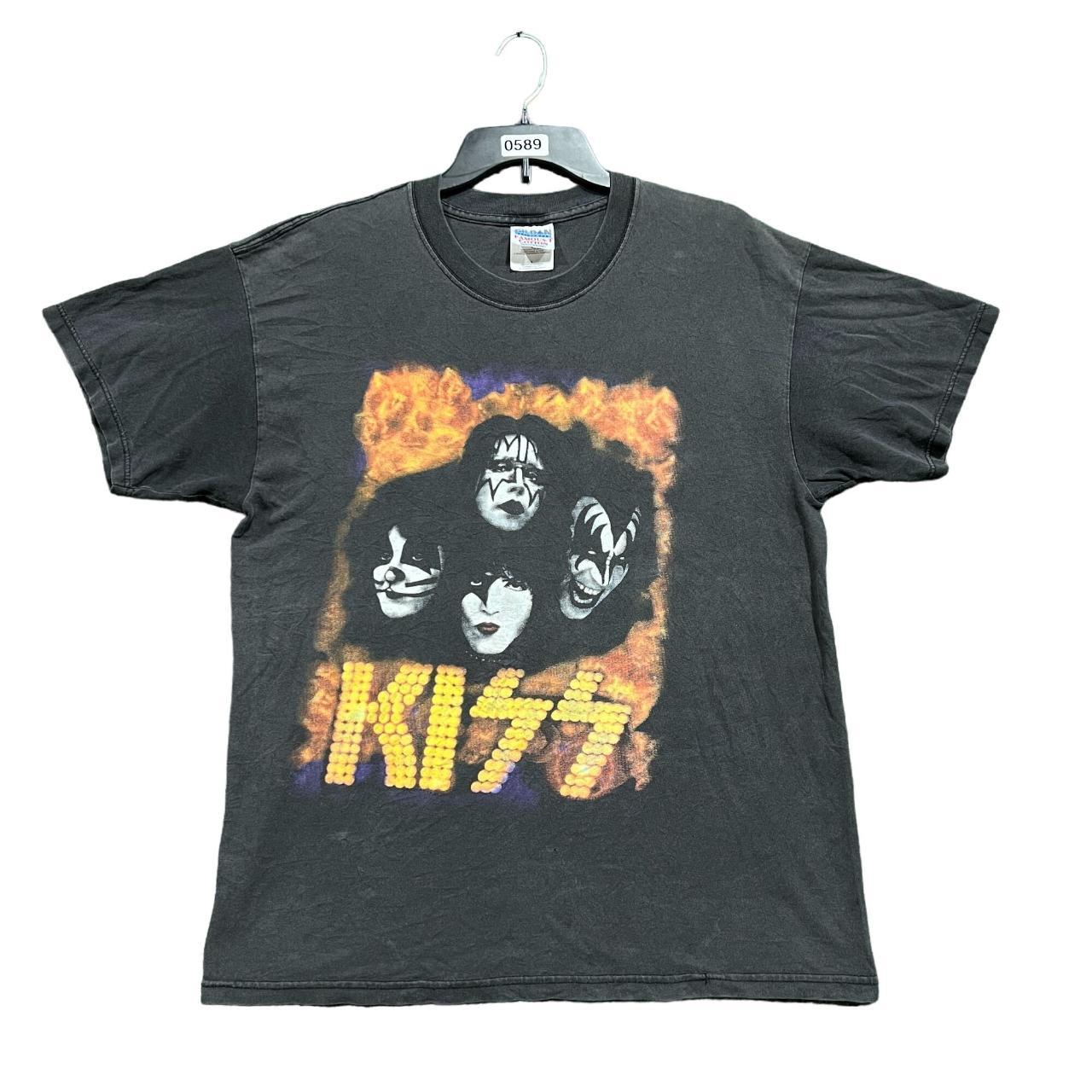 Vintage kiss band graphic T-Shirt size Large Size:... - Depop