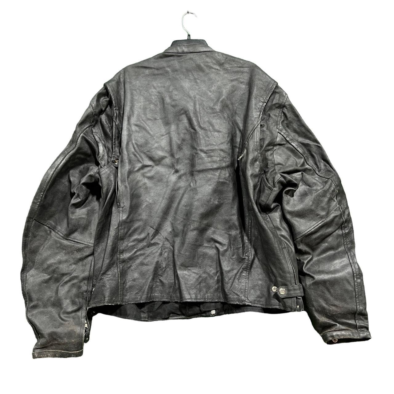 vintage wild wear leather motorcycle jacket size... - Depop