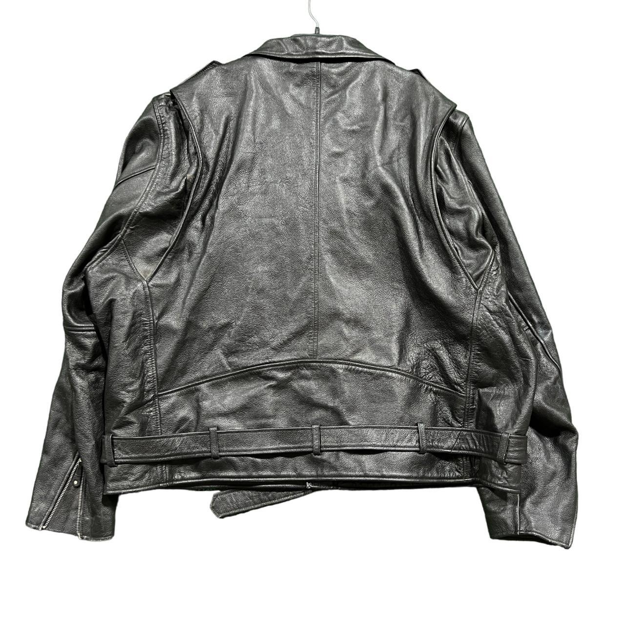 vintage FMC leather motorcycle jacket size XL Size:... - Depop