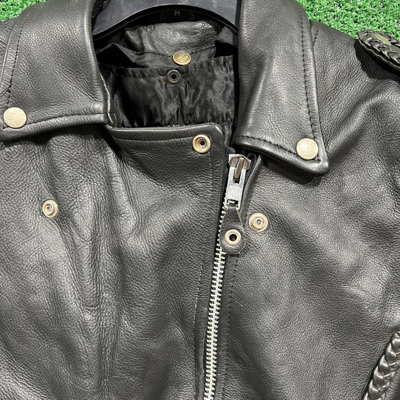 vintage wild rider leather motorcycle jacket size... - Depop
