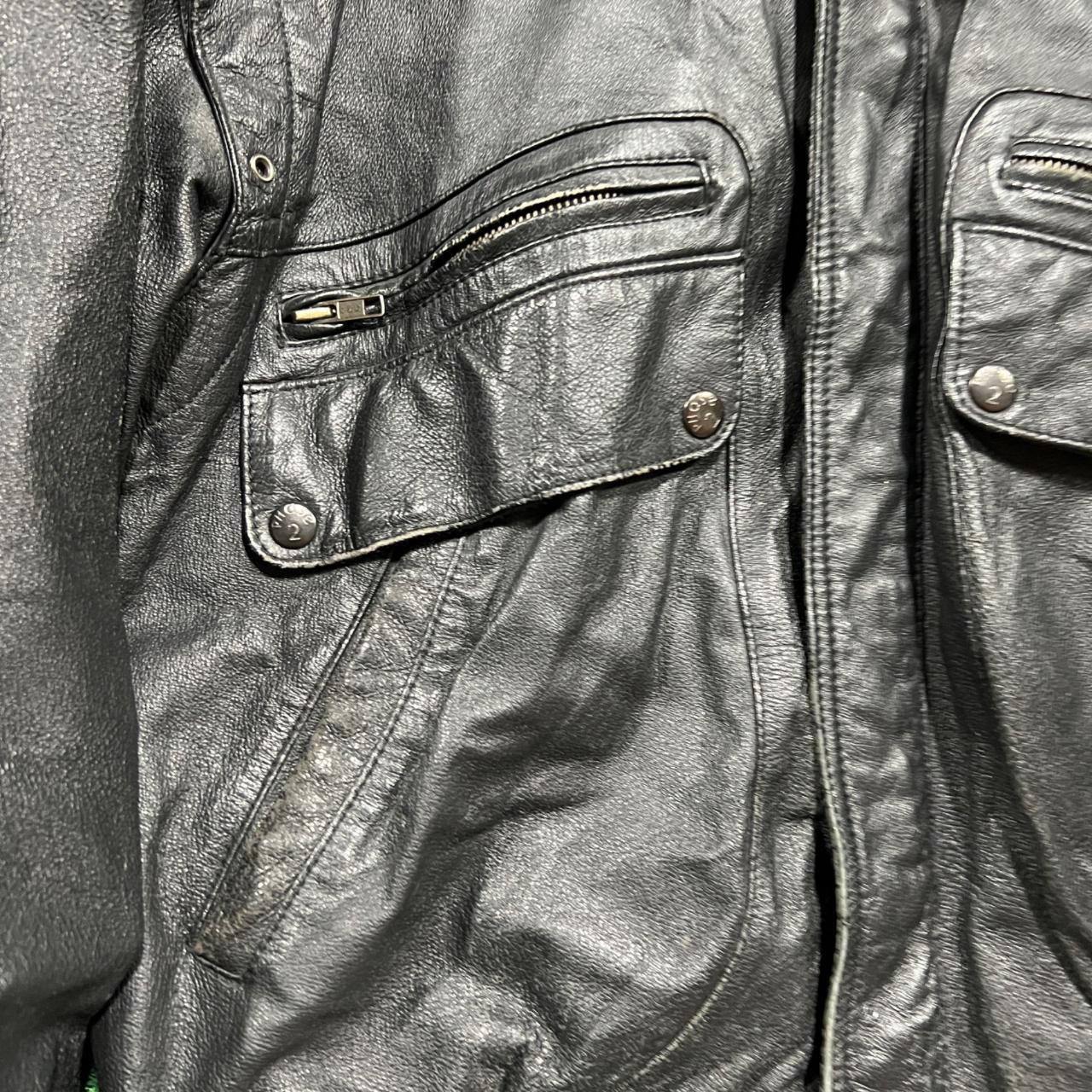 vintage phase 2 leather jacket size... - Depop