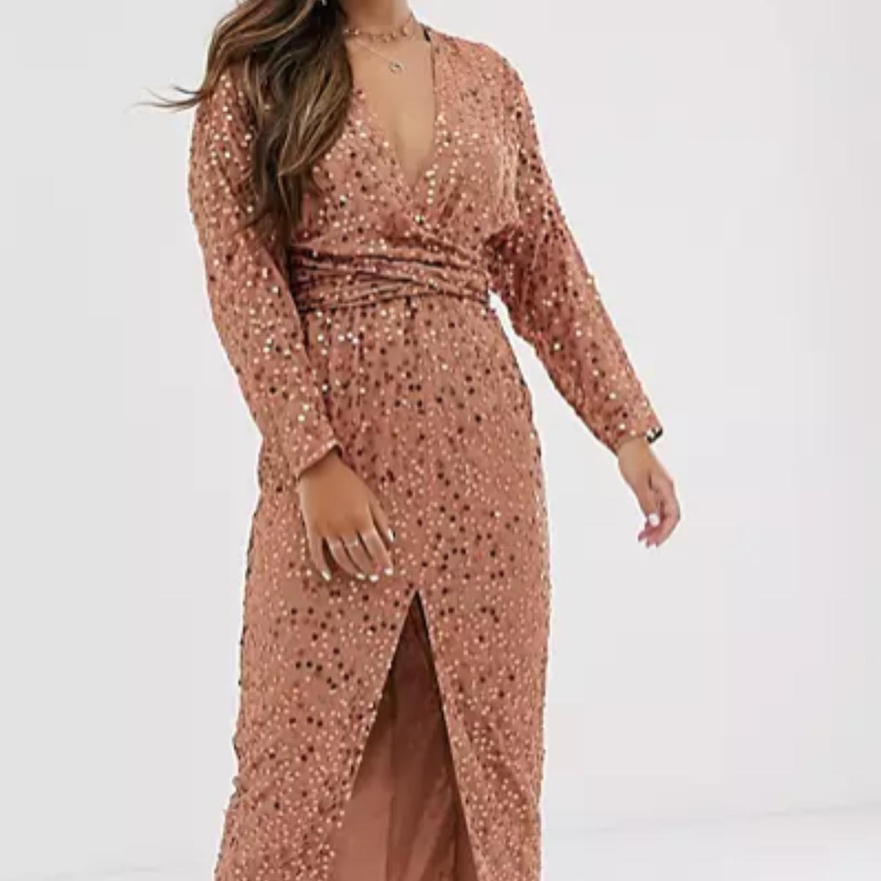 ASOS maxi dress with batwing sleeve and wrap