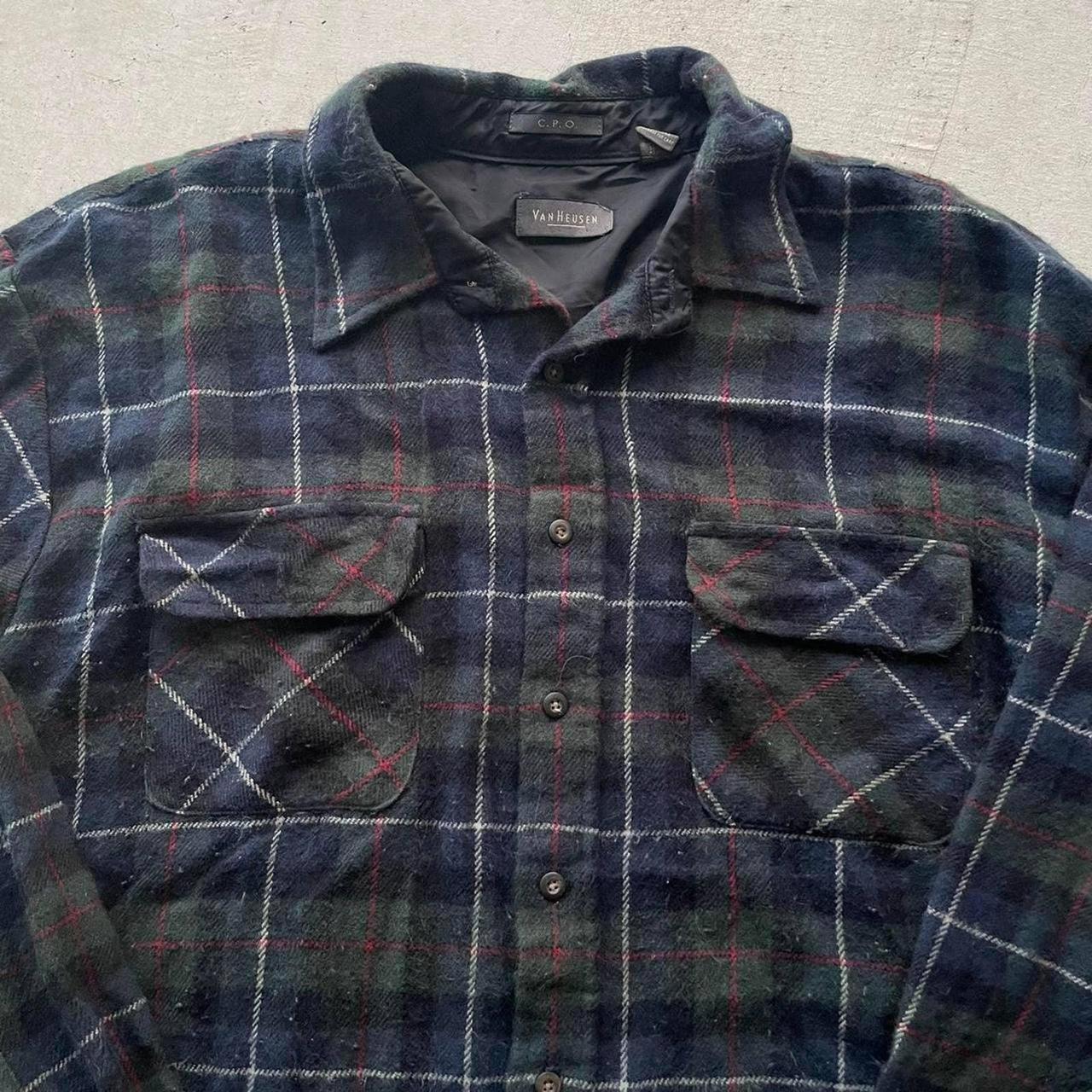 00s Green Plaid Flannel Shirt XL 27”x30”... - Depop