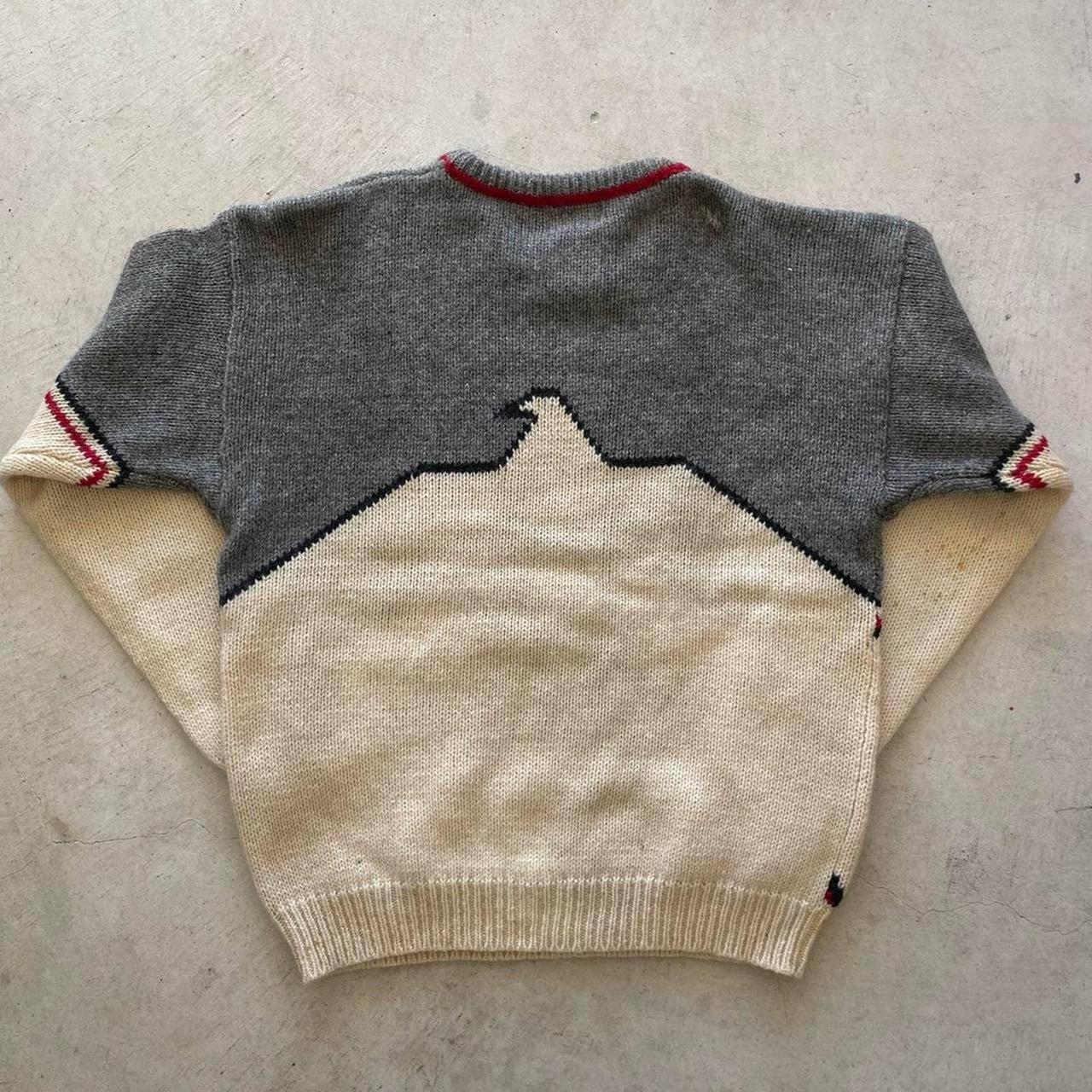 Vintage Wool Eagle Pattern Knit Sweater Large... - Depop