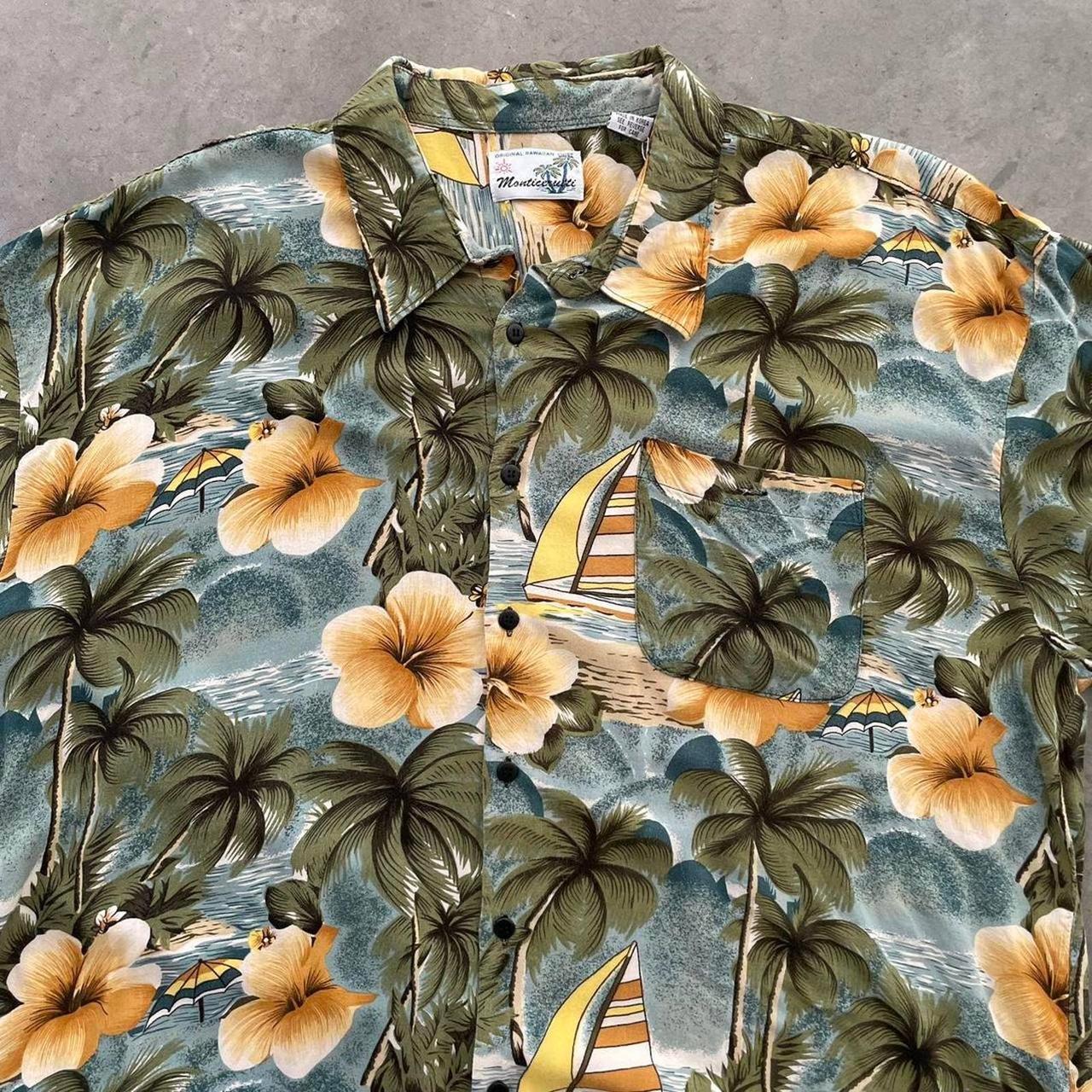 Star Wars Hawaiian Shirt Adult XL Green Floral Short - Depop