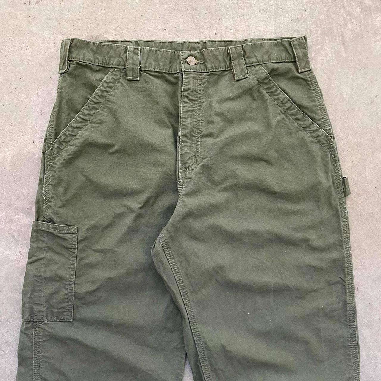 Vintage Carhartt Green Cargo Pants Size:... - Depop