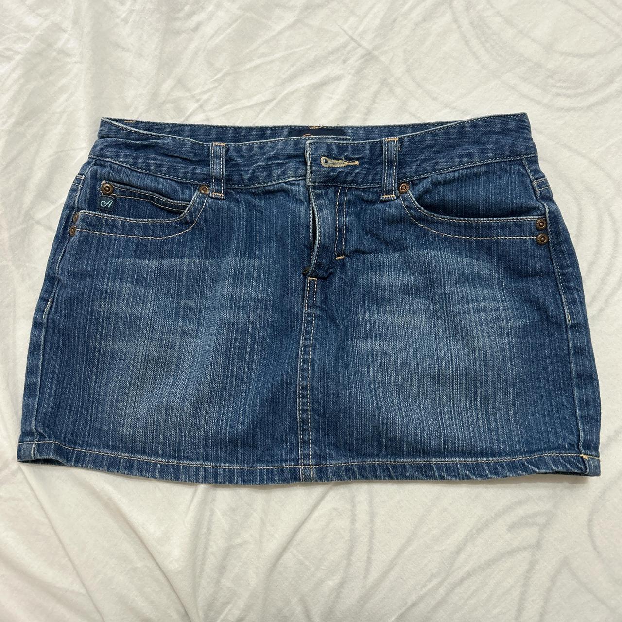 REPOP! Vintage Aeropostale denim mini skirt size... - Depop