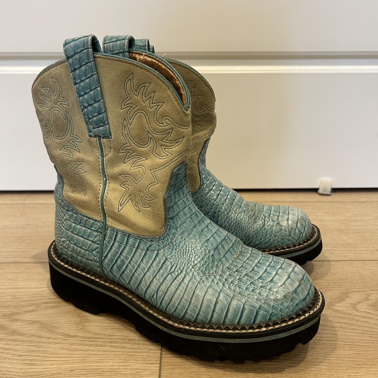 Blue snakeskin cowboy boots best sale