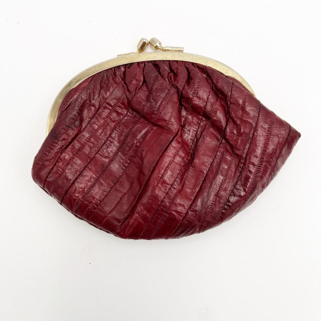 Vintage Eel Skin Double Kiss Lock Clutch Bag Coin. Depop