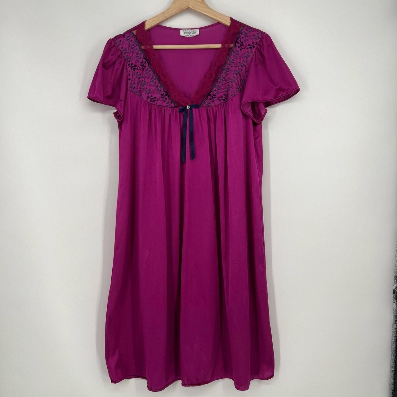 Vintage 80s Vanity Fair Satin Nightgown Dress Depop