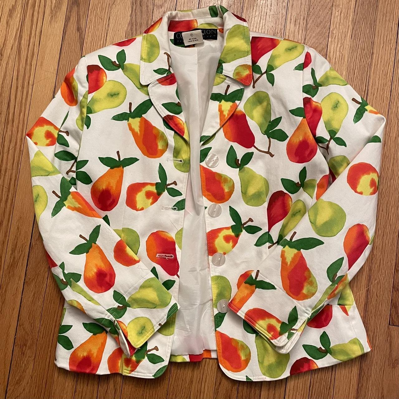 Women's White and Orange Jacket Depop