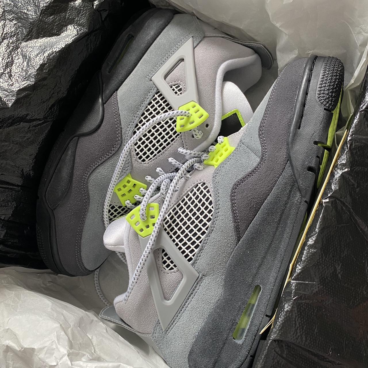 Air Jordan 4 Retro Neon Size UK8 Worn once - Depop