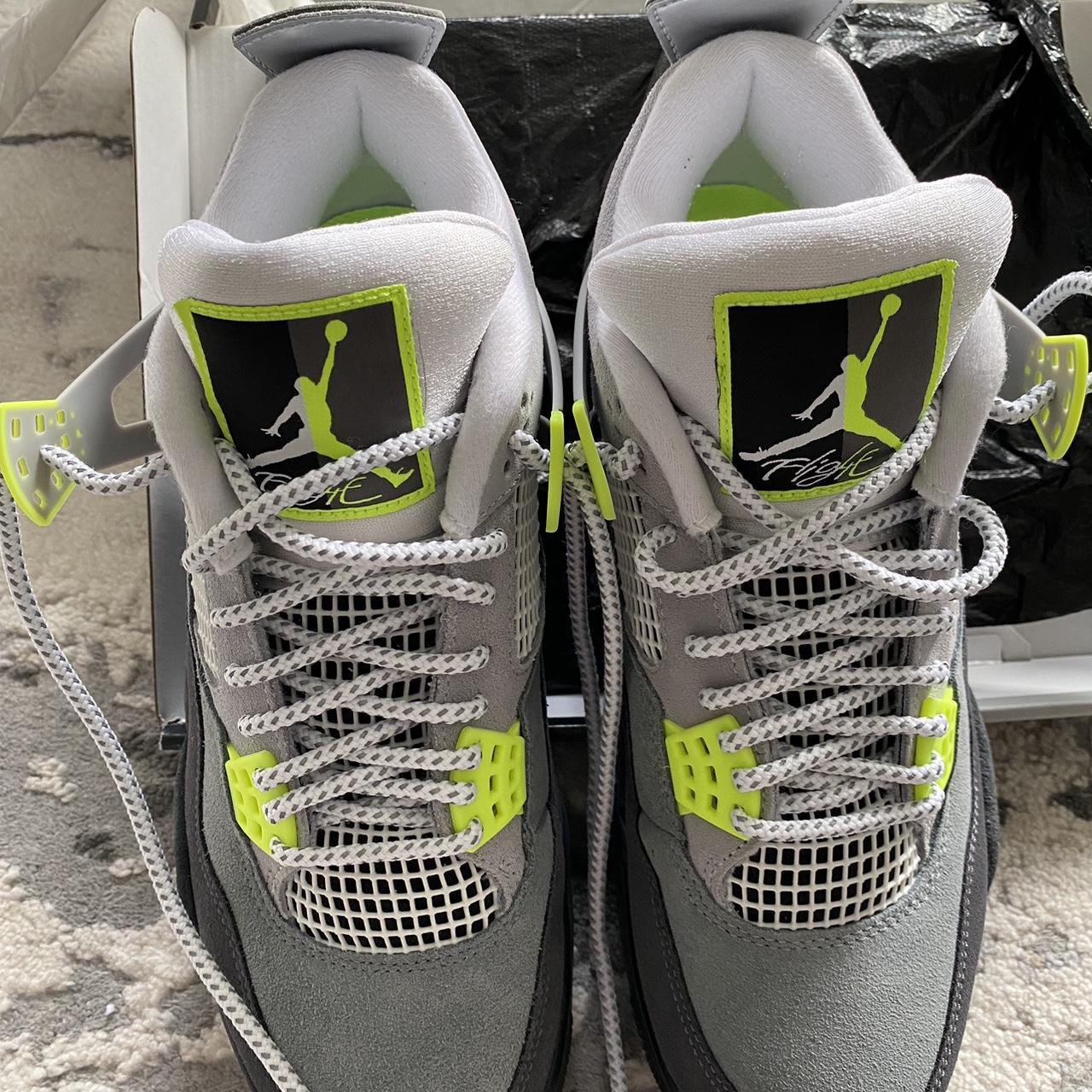 Air Jordan 4 Retro Neon Size UK8 Worn once - Depop