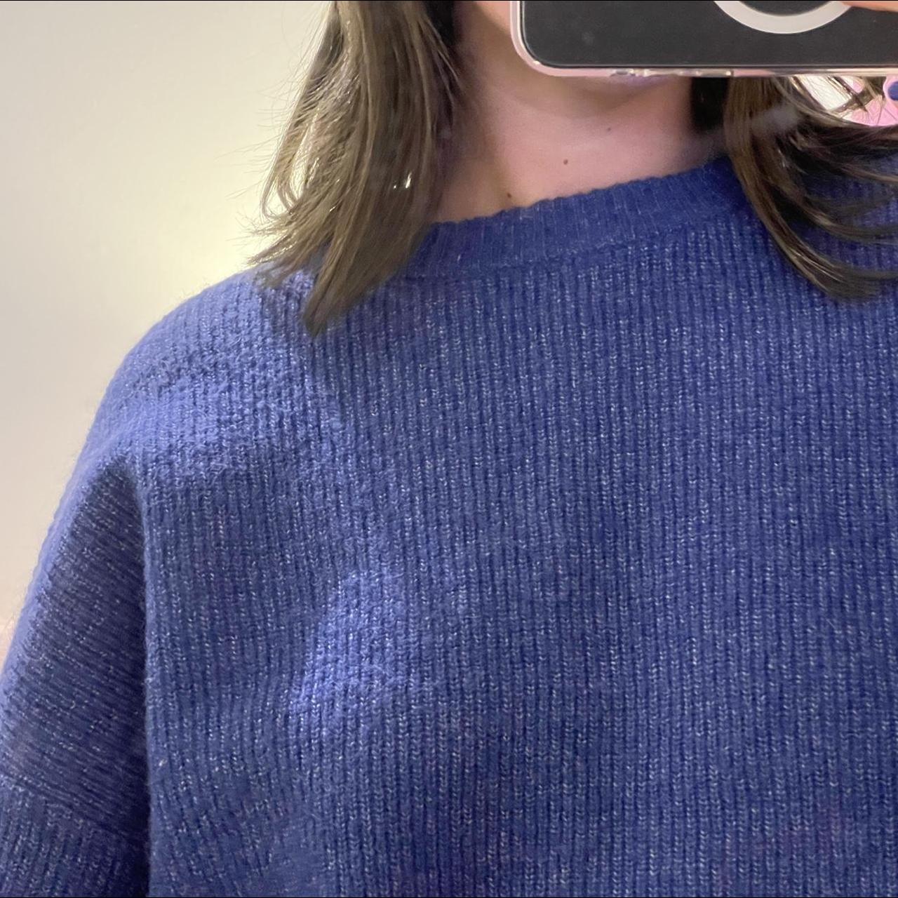 Ghanda Blue Knit Jumper Oversized Medium jumper... Depop