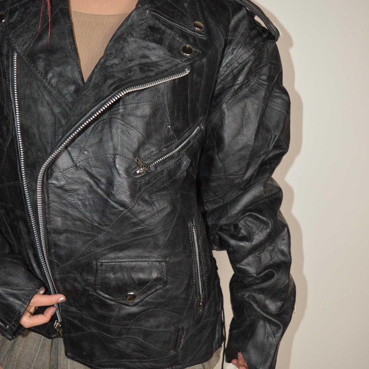 Vintage M Collection Leather Moto Jacket Size XL - Depop