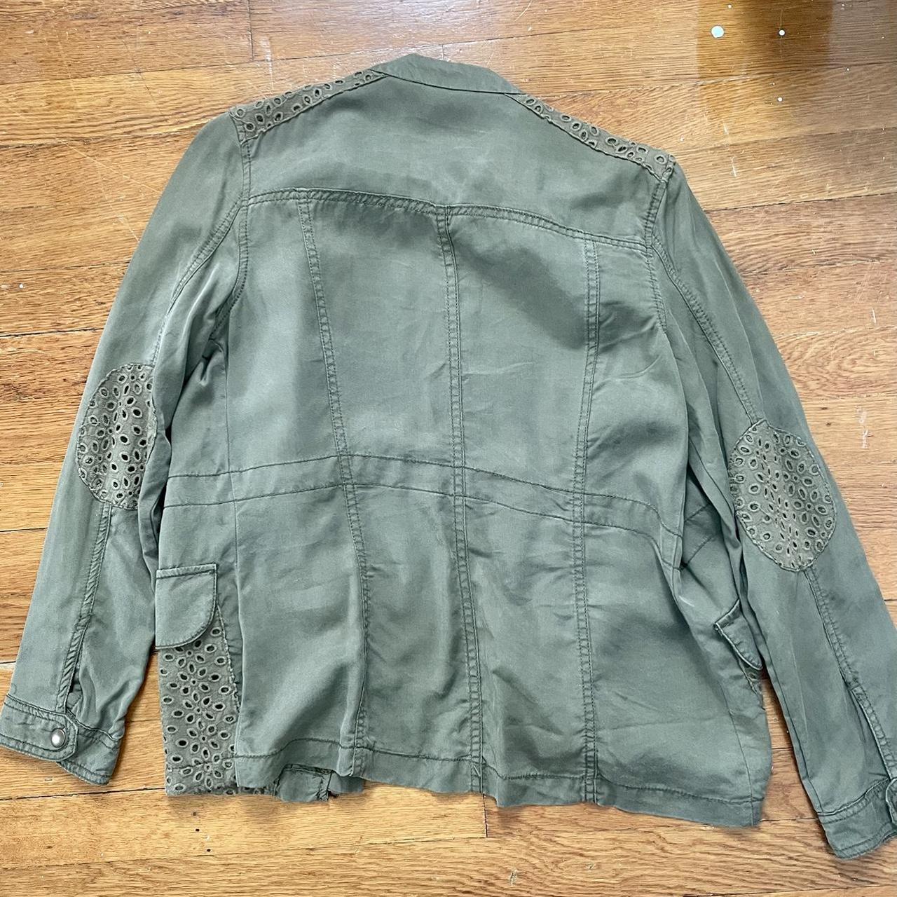 the cutest army/sage green arizona jacket with lace... - Depop