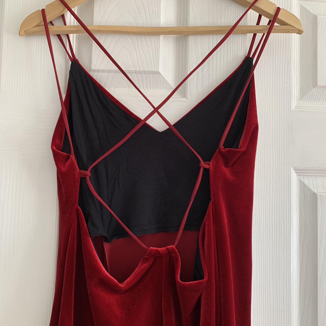 Urban Outfitters Women's Red and Burgundy Dress | Depop