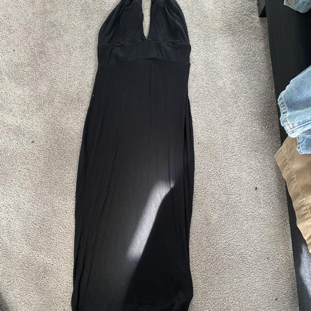 asos long black halter dress - Depop