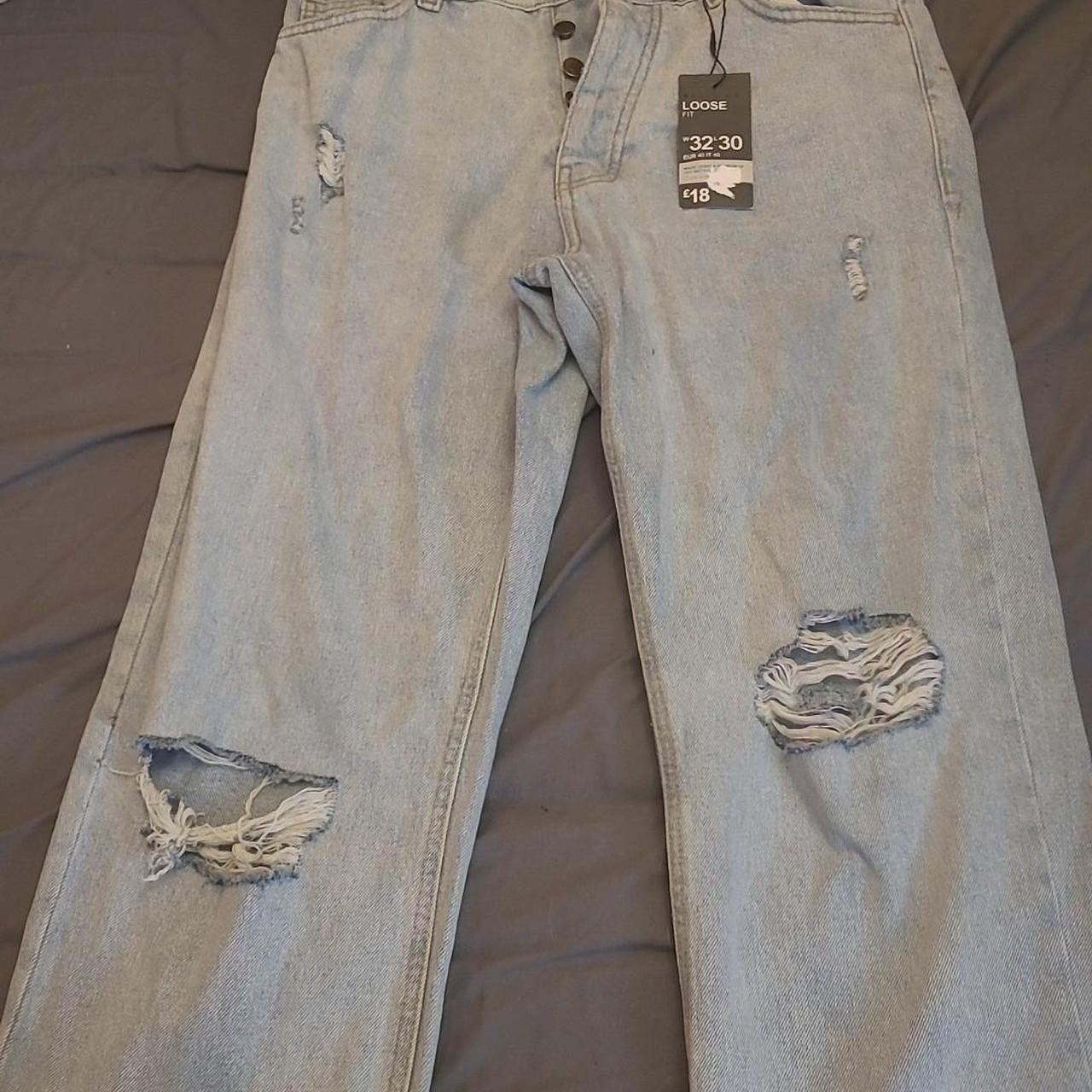Light blue loose fit jeans Never worn W32 L30 Depop