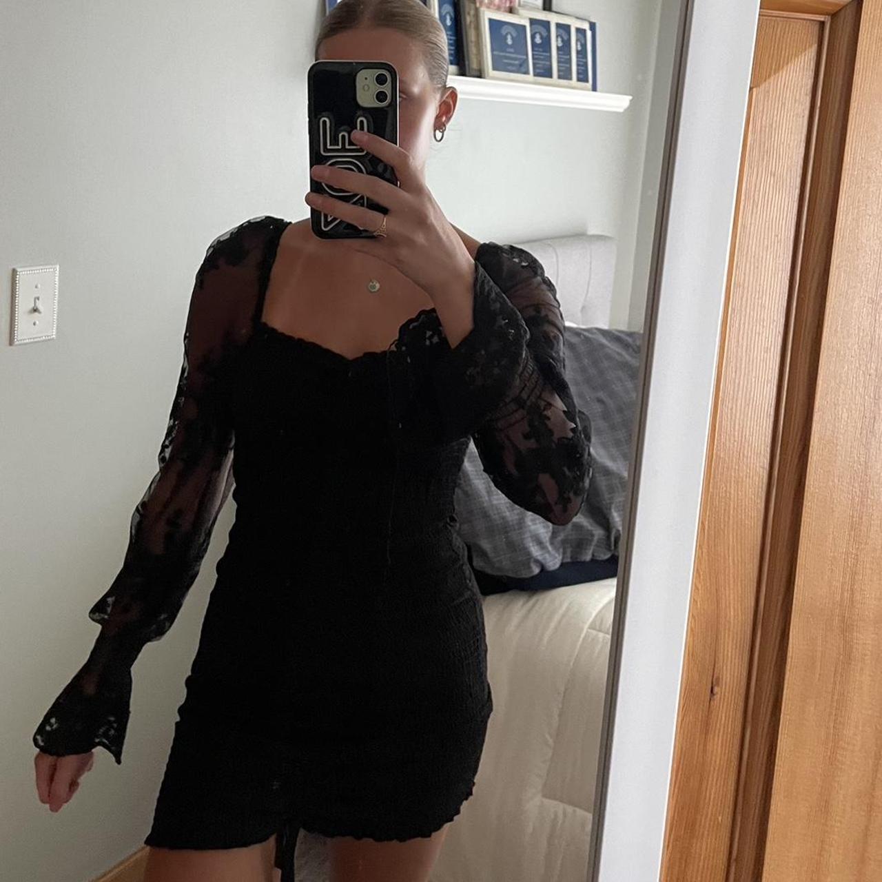 Hello Molly black mesh / lace dress size XS Depop