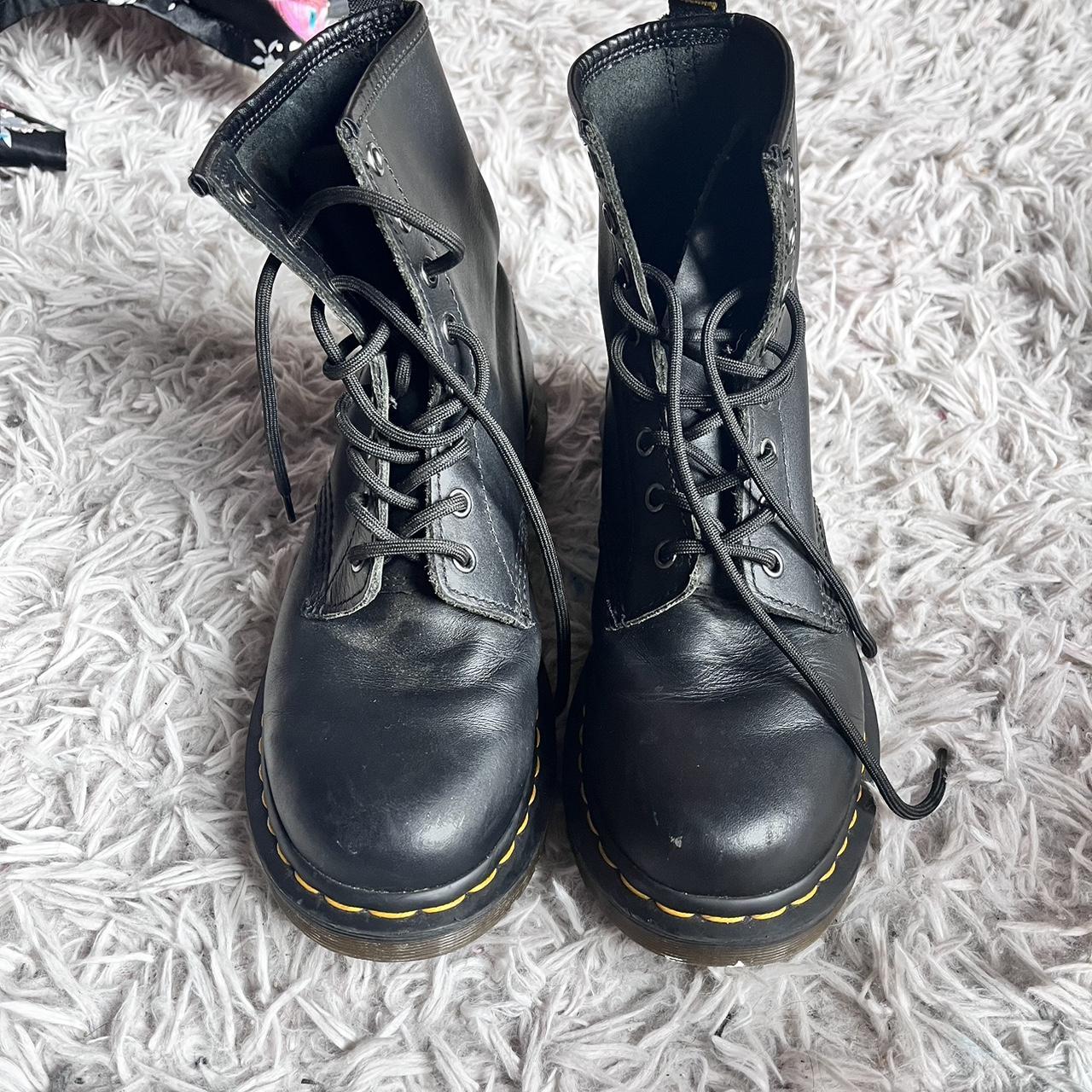 Dr.Martin Lightly creased black leather boots - Depop