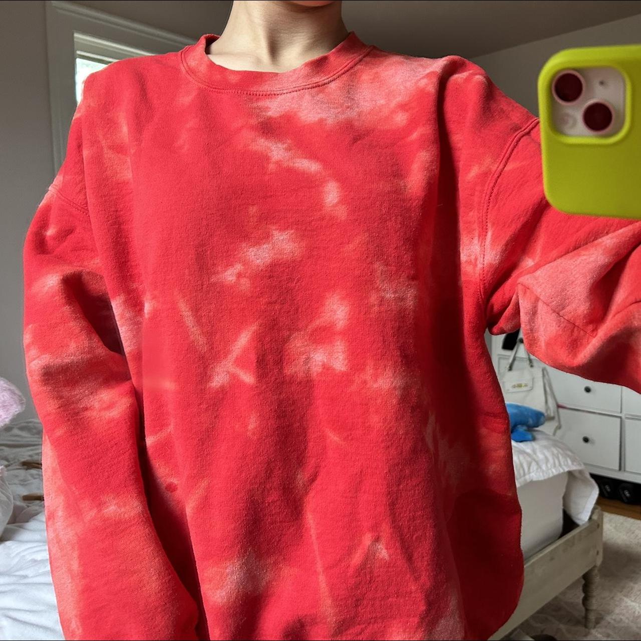 Bleach dye best sale red sweatshirt