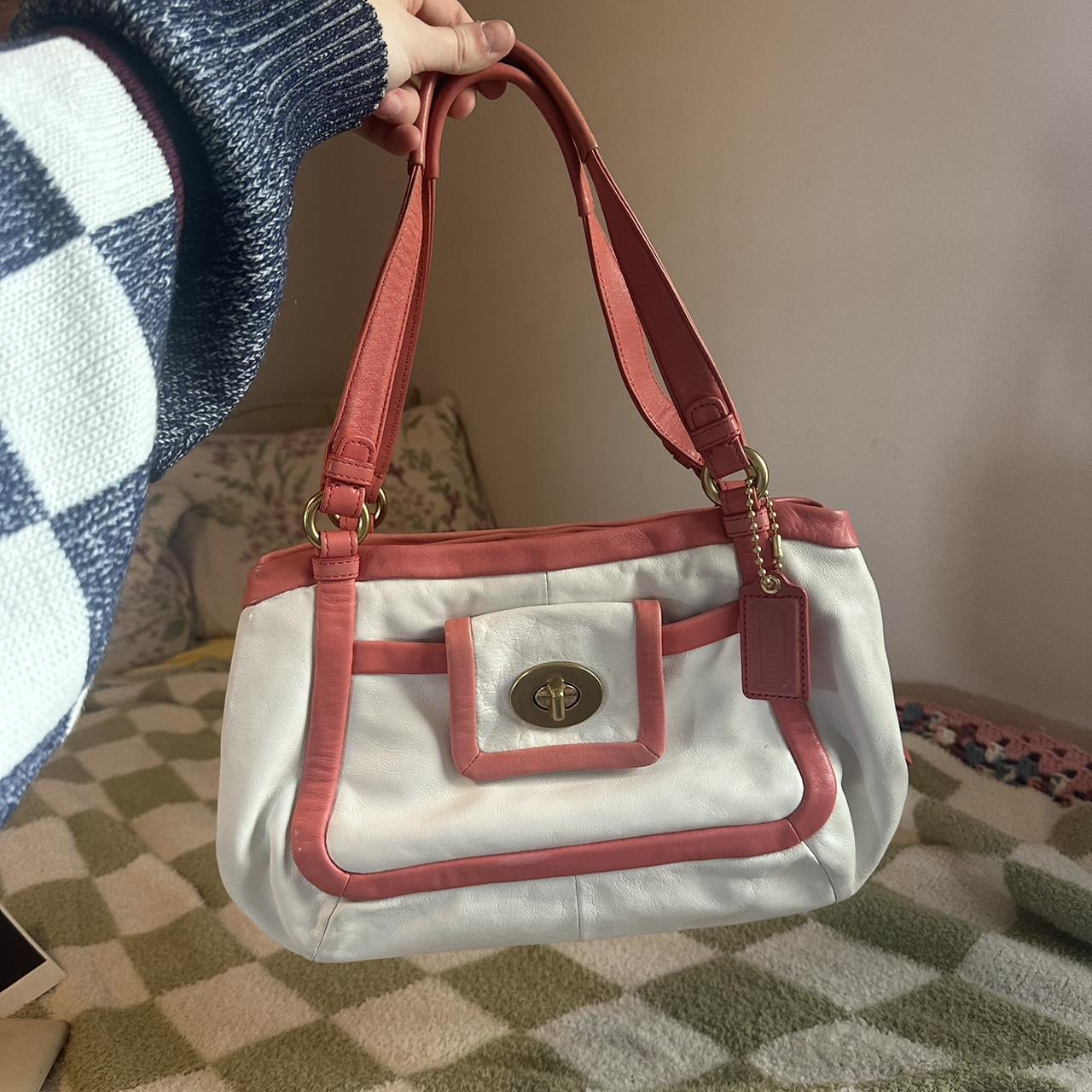 vintage Coach MO 893-13601 white and pink Depop