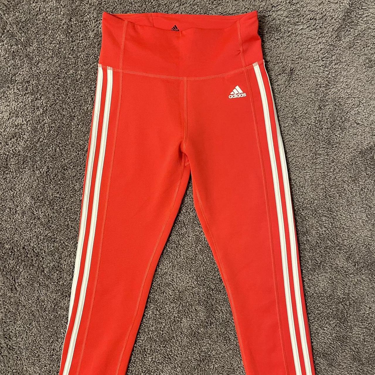 Adidas Women's Red and Orange Leggings | Depop