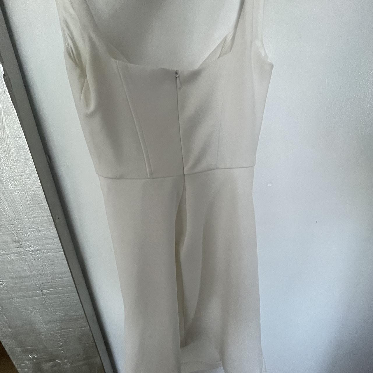 zara white corset style dress size xs worn once for... - Depop