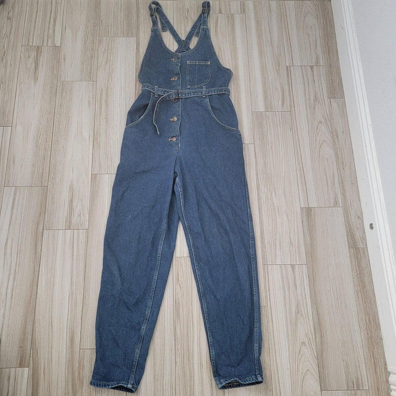 90s VTG LEE Denim USA Made Bibs Overalls 80s Women's... - Depop