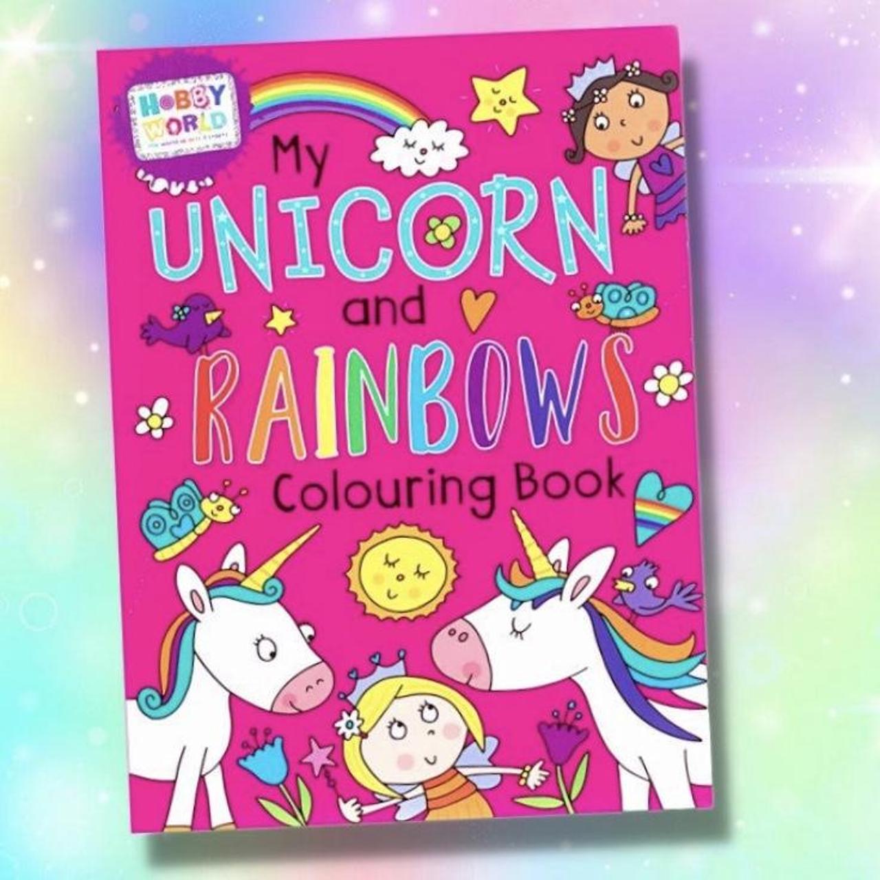 Cute A4 Jumbo Unicorns & Rainbows Jumbo Colouring... - Depop