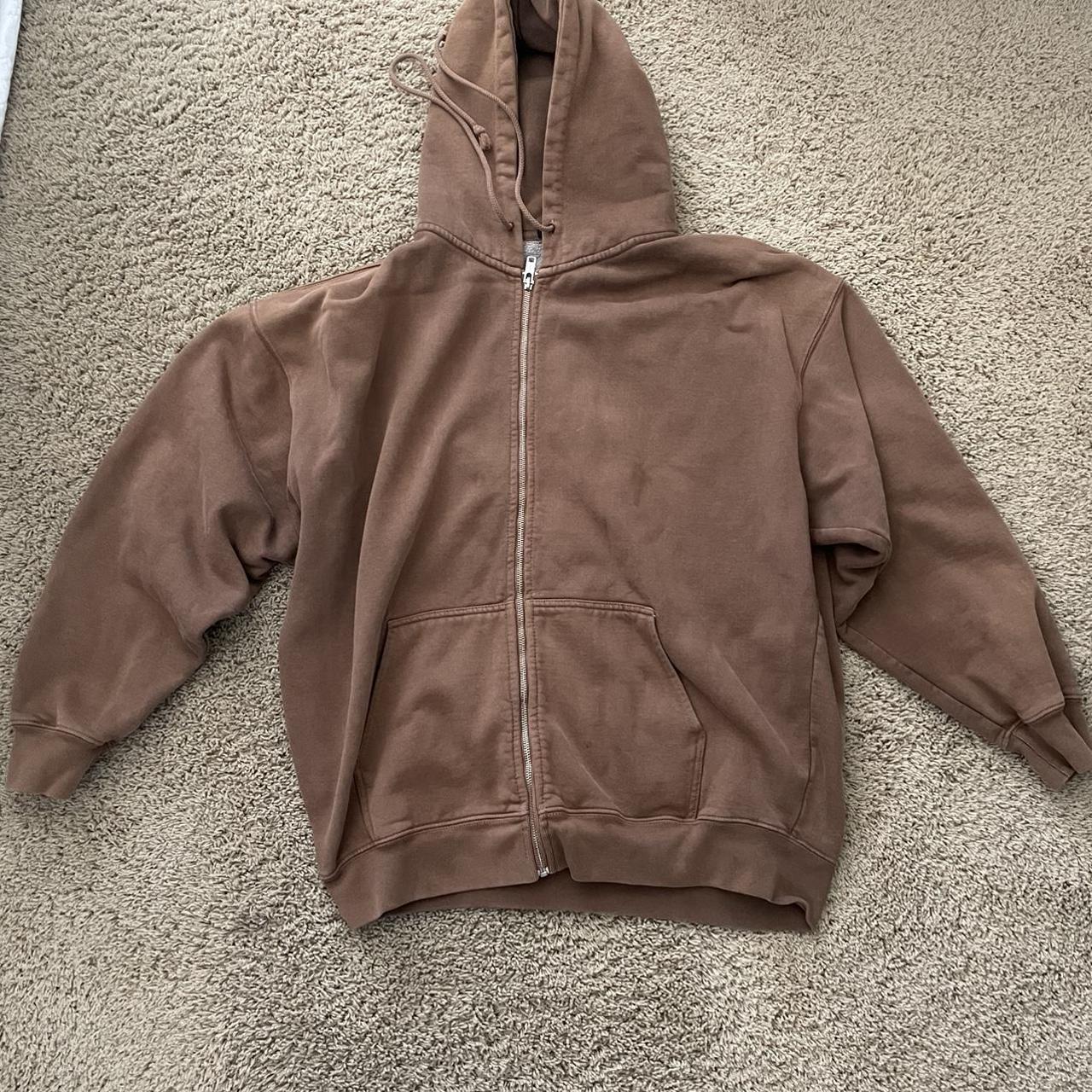 Brandy Melville Brown Christy Hoodie! Very baggy... - Depop