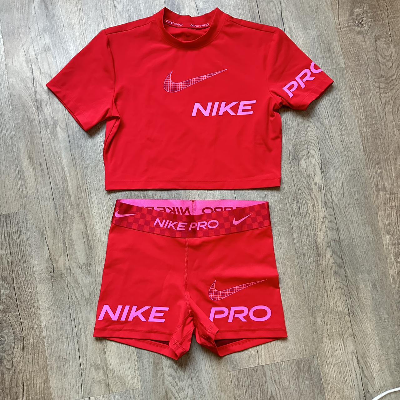 Nike Pro Spandex and crop top matching set never... - Depop