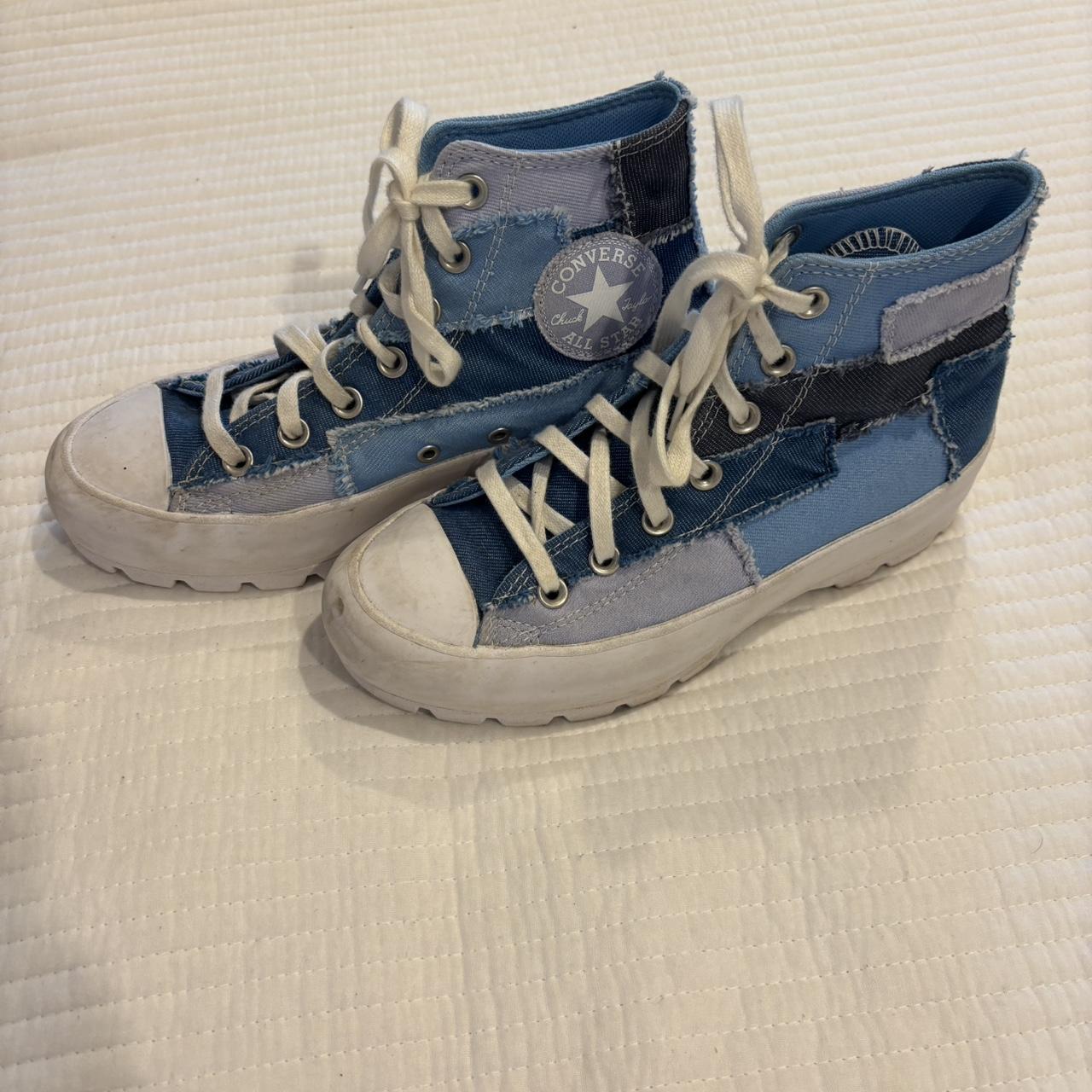 Converse Women's Sneakers Blue US – denim patchwork high top