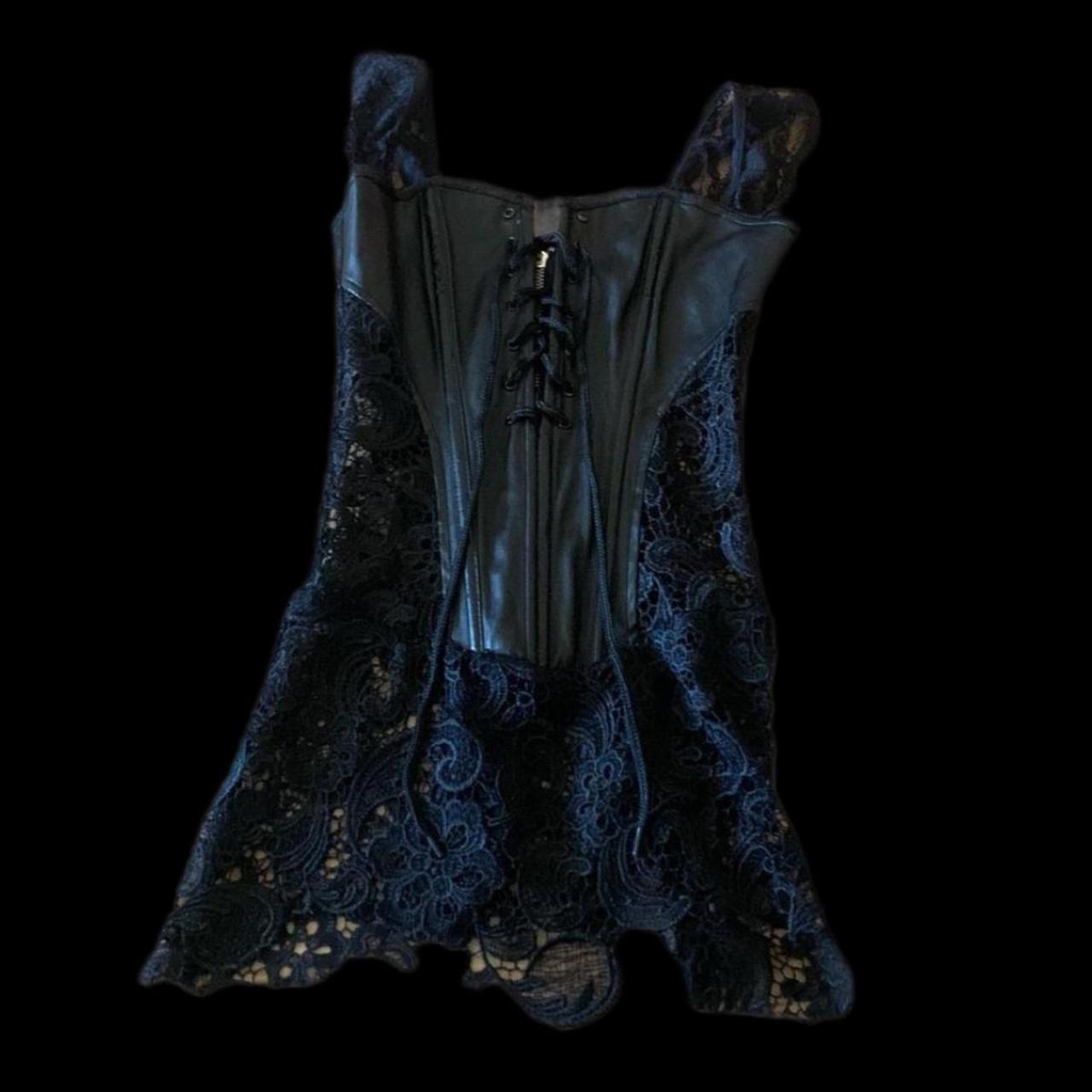 black zip up corset adorable eyelet holes to tie up... Depop