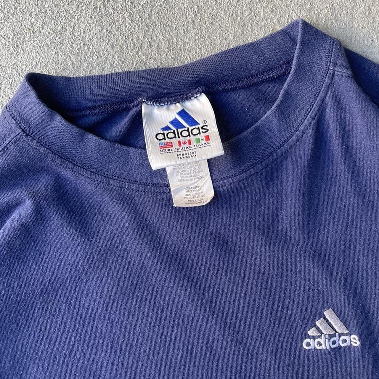 Adidas Men's Blue and White T-shirt | Depop