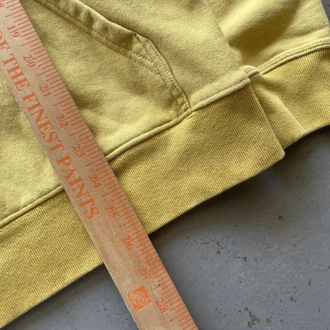 Stüssy Men's Yellow and Cream Hoodie Depop