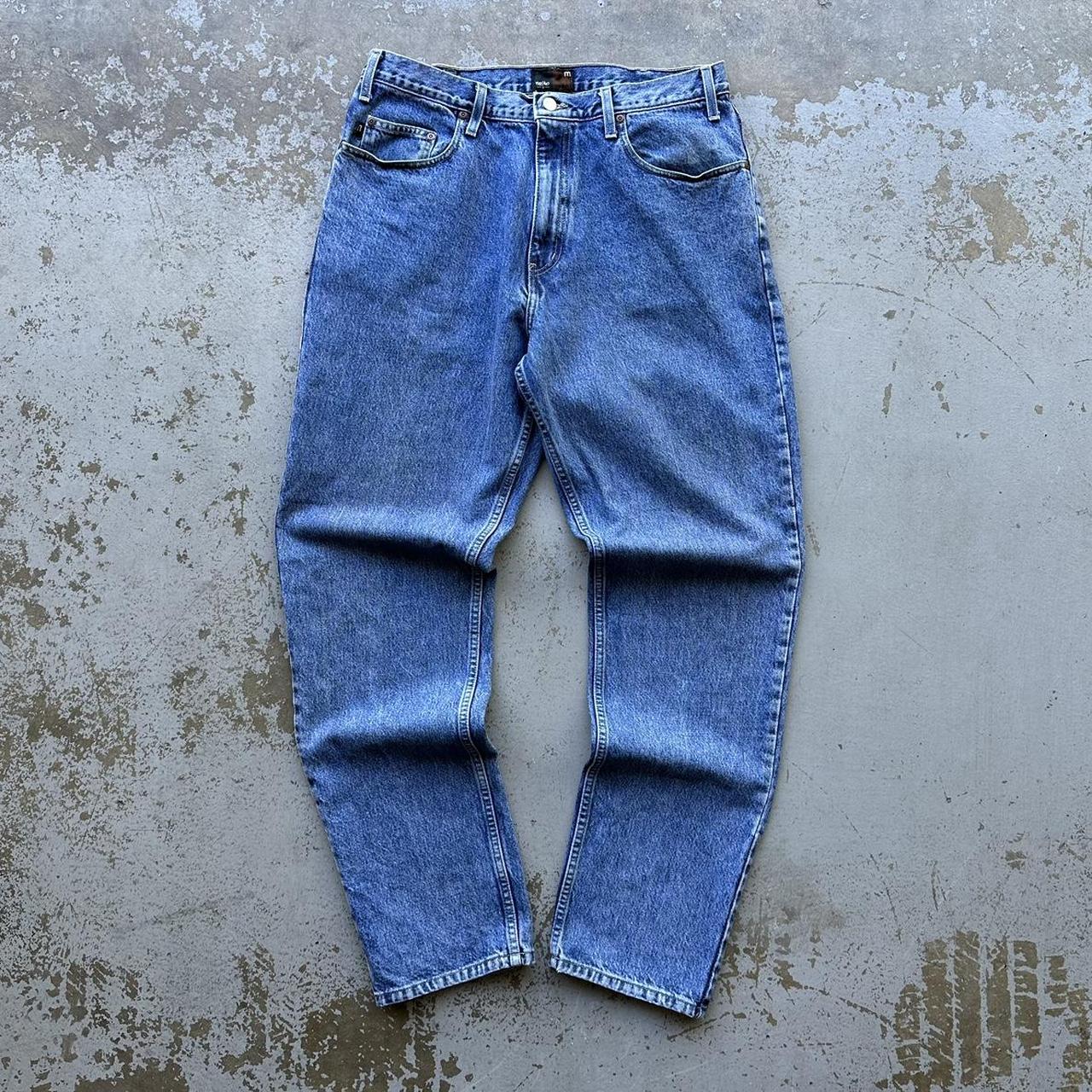 VINTAGE 90’S MOSSIMO GENE IDEAL FIT TAPERED LEG BLUE... - Depop