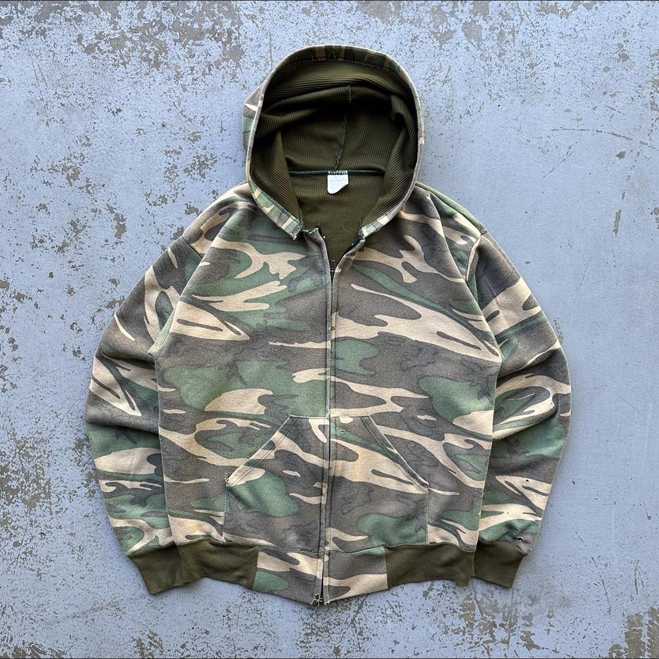 VINTAGE Y2K THERMAL LINED DISTRESSED CAMOUFLAGE CAMO... - Depop