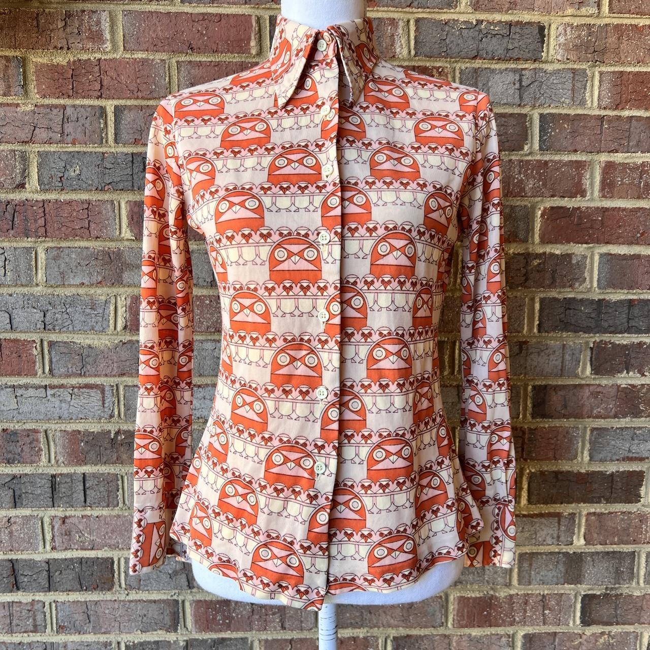 Vintage 1970’s Try 1 retro novelty print long sleeve... | Depop