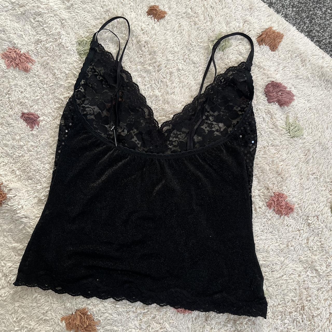 ann summers sparkly lace mesh top lace trim on the... - Depop