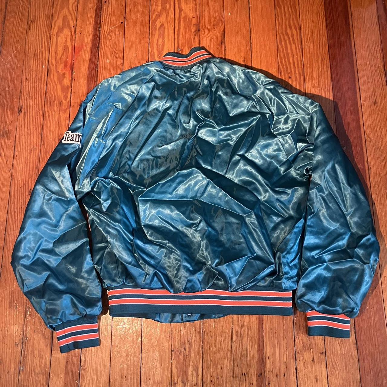 Vtg NFL Chalk Line Jacket Miami Dolphins turquoise - Depop