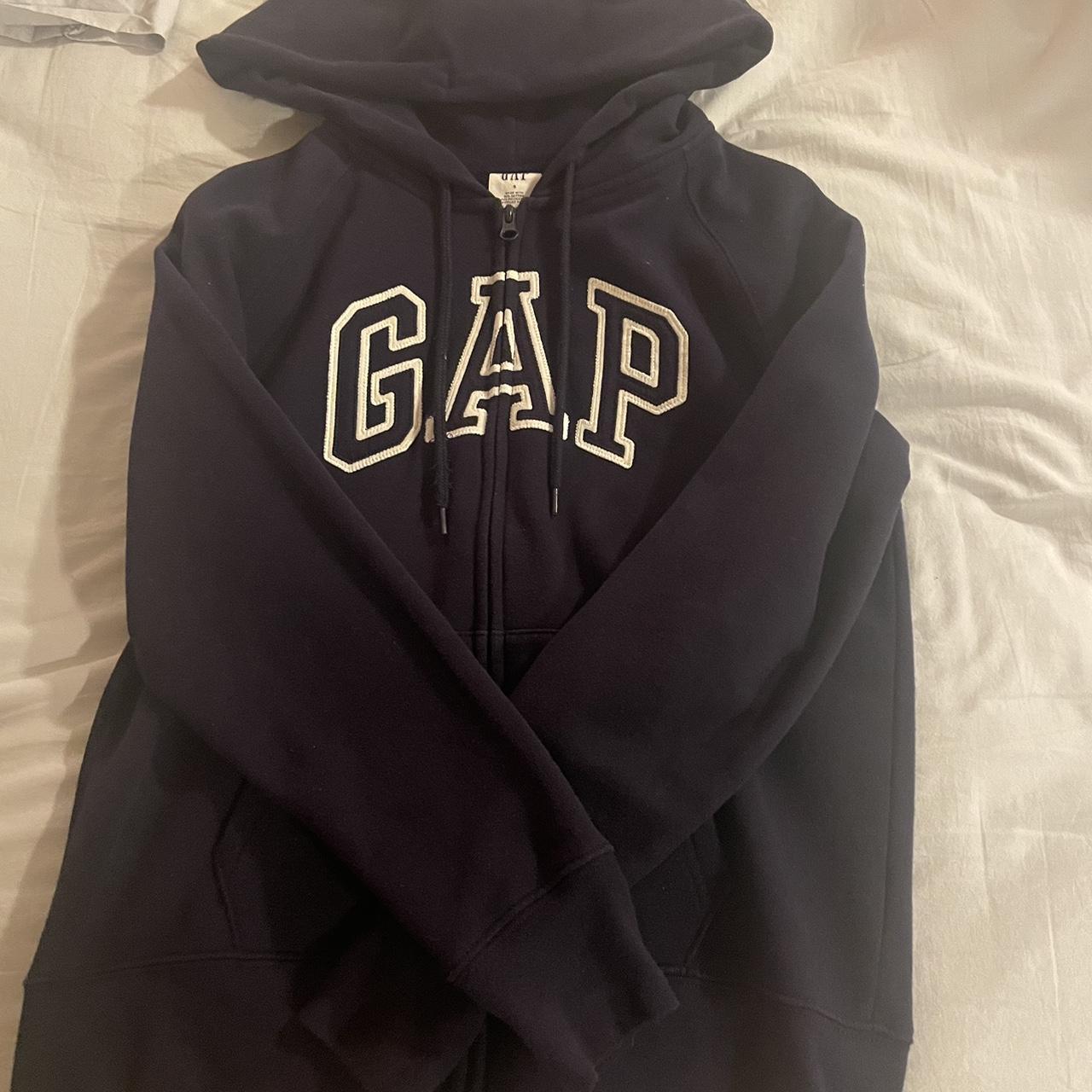 Preloved Navy GAP zip up hoodie Size small #Gap... - Depop