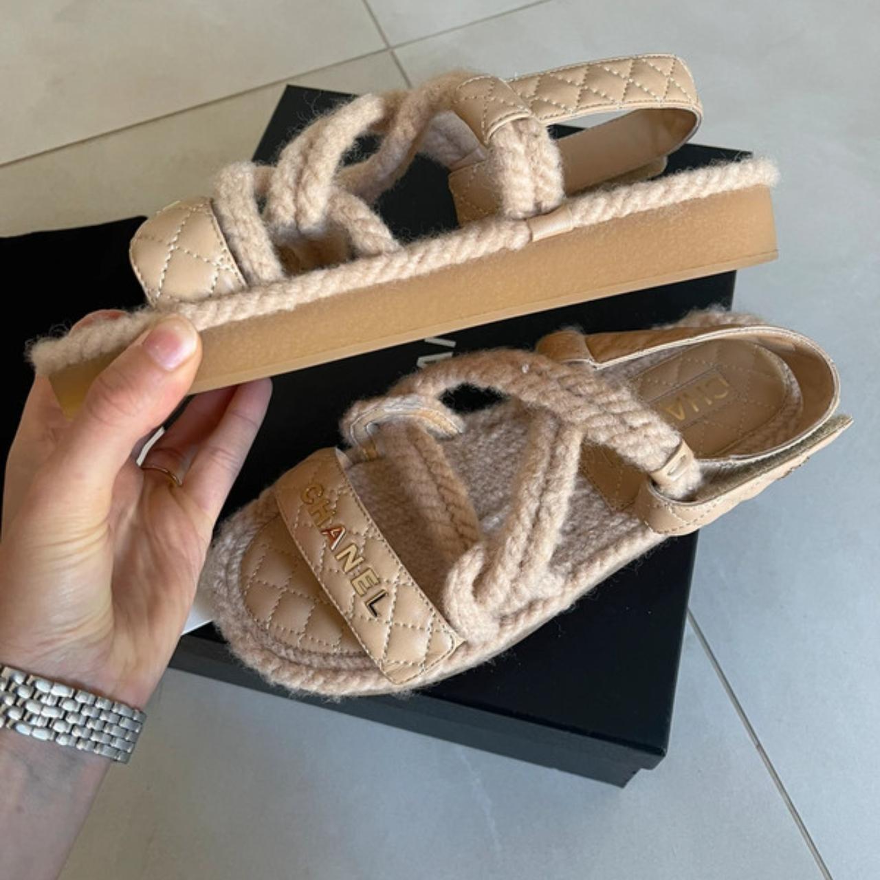 Chanel tan discount sandals