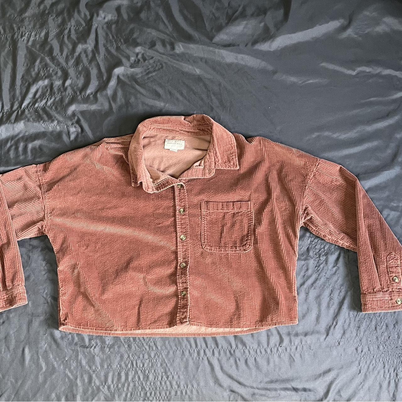 American Eagle Women's Burgundy Shirt Depop