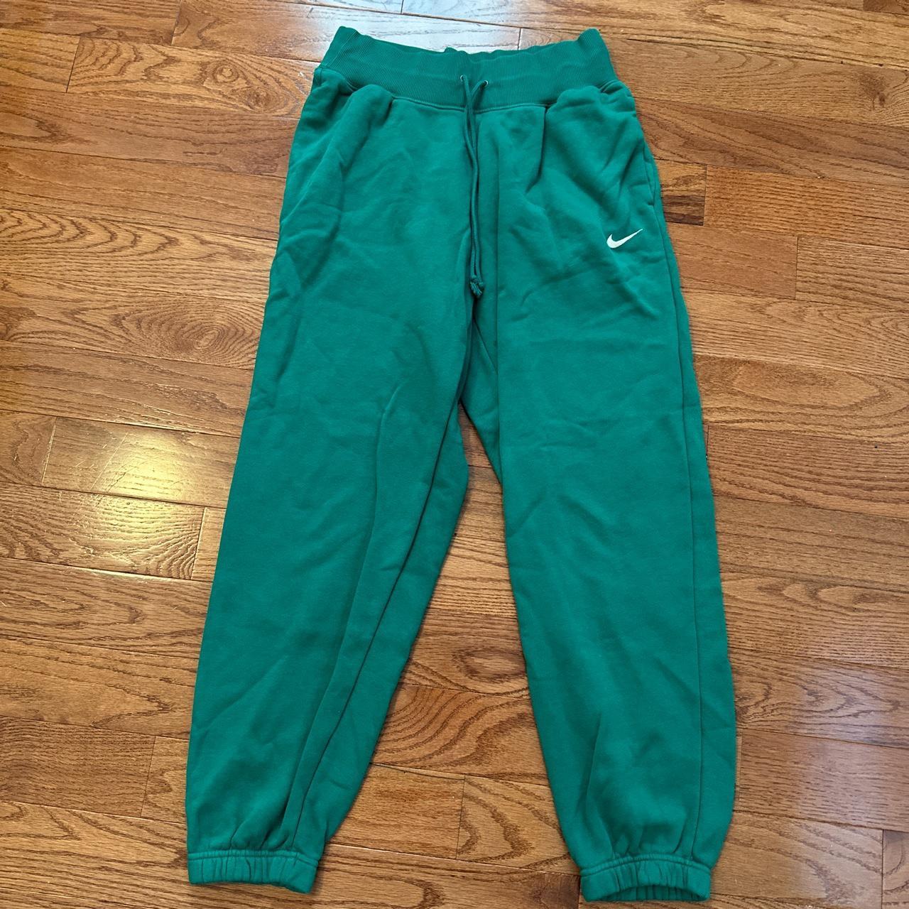 green nike sweatpants thick waistband so Depop