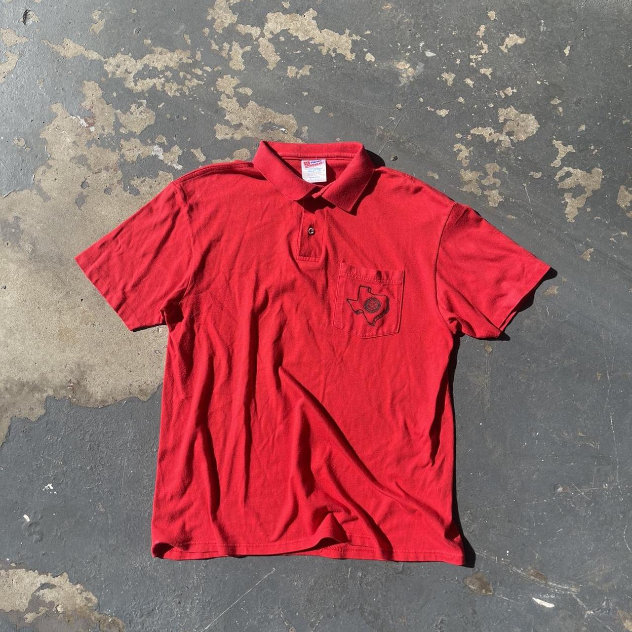 Hanes Men's Red and Black Polo-shirts | Depop